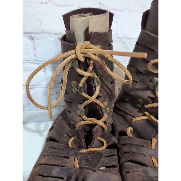 Ecce Caligae Sandals Gladiator Brown Leather Vibram Sole Men's Centorian Hiking - Picture 9 of 15